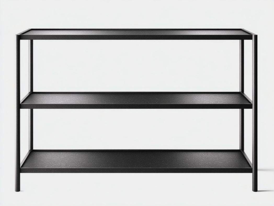 Étagère en métal noir à trois niveaux