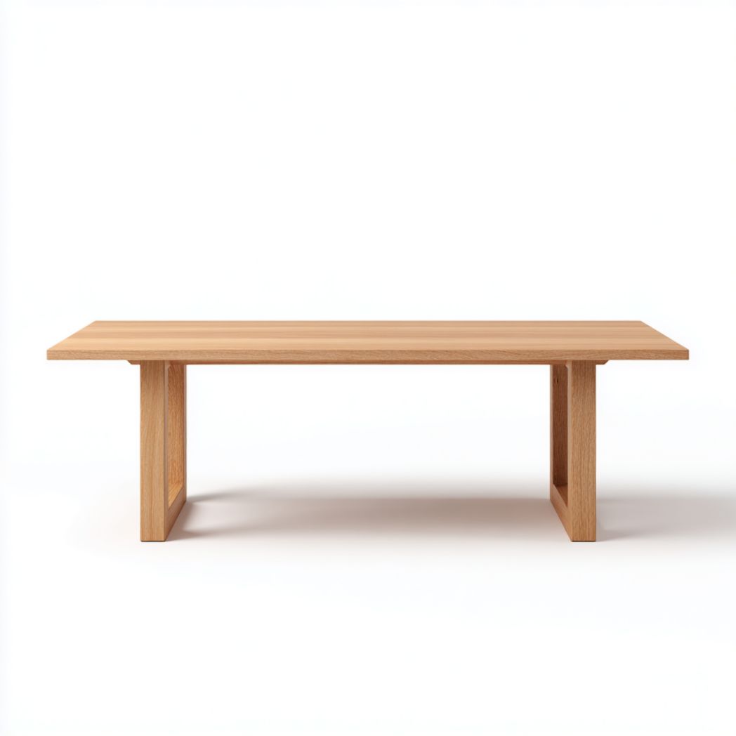 Table de jardin carrée marron clair avec pieds carrés