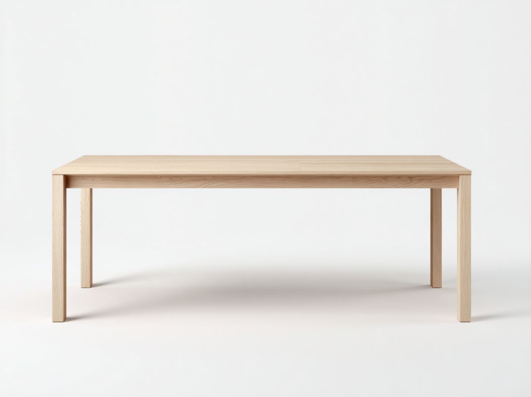 Table à manger rectangulaire en bois massif beige