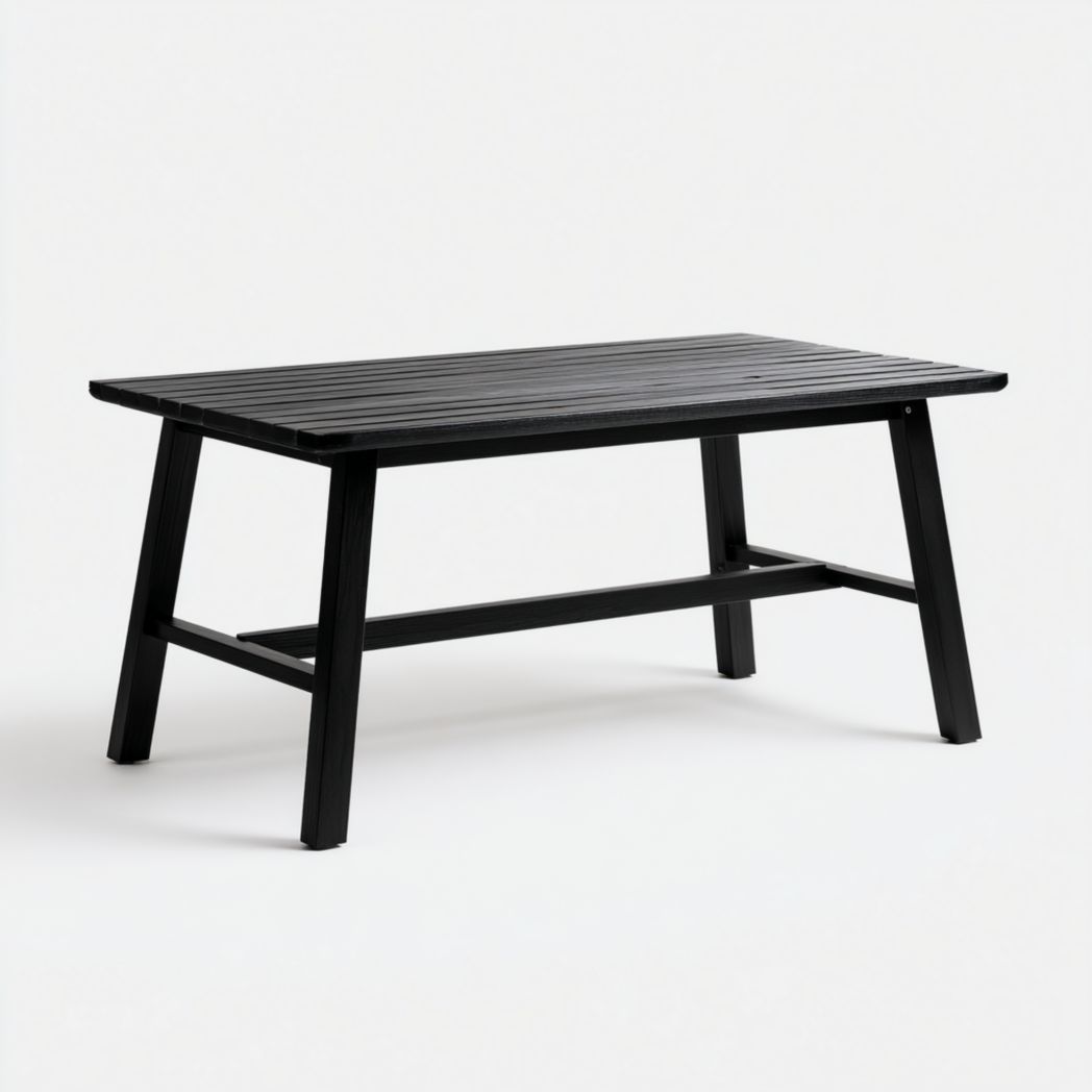 Table de jardin rectangulaire en bois noir