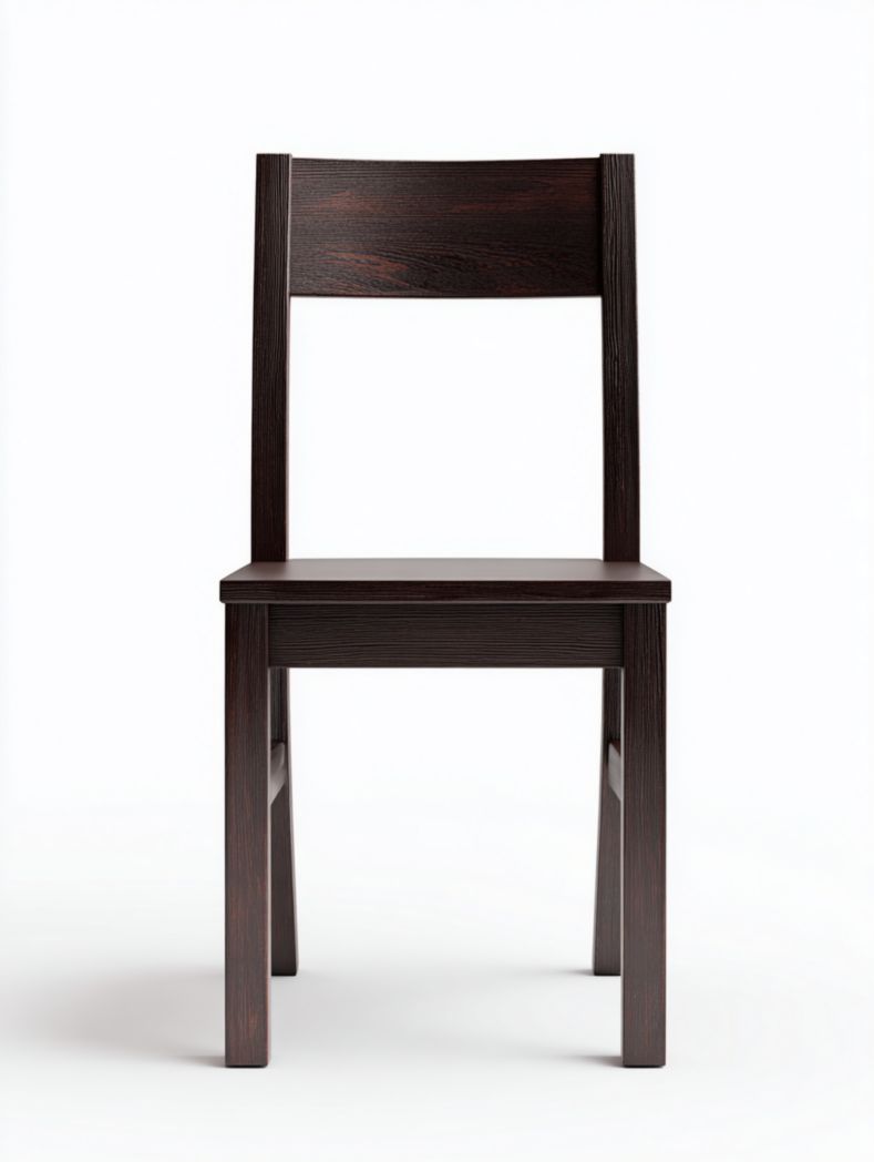 Chaise en bois massif marron foncé