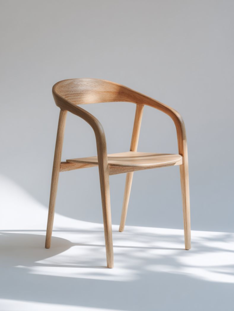 Chaise en bois massif avec accoudoirs