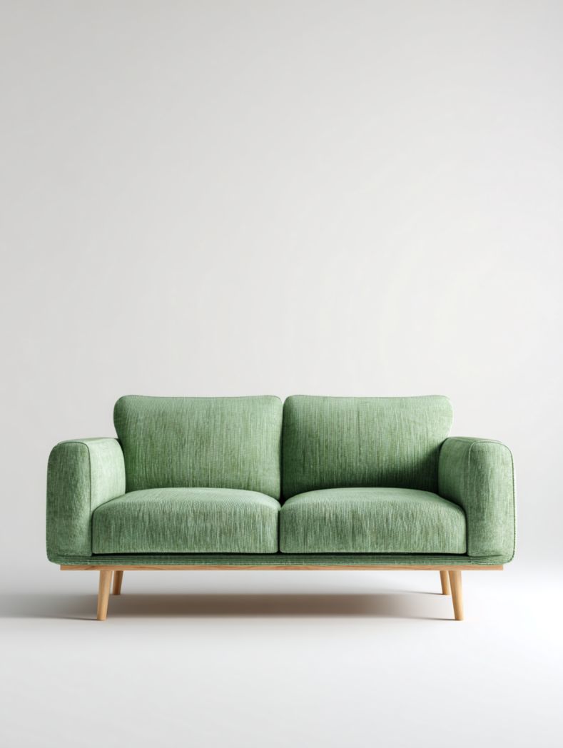 Canapé double en tissu vert clair