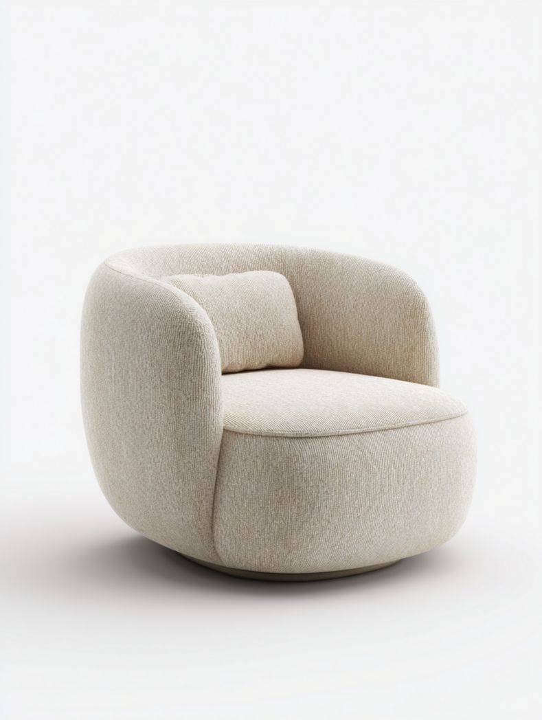 Chaise longue pivotante rectangulaire beige (avec coussin)