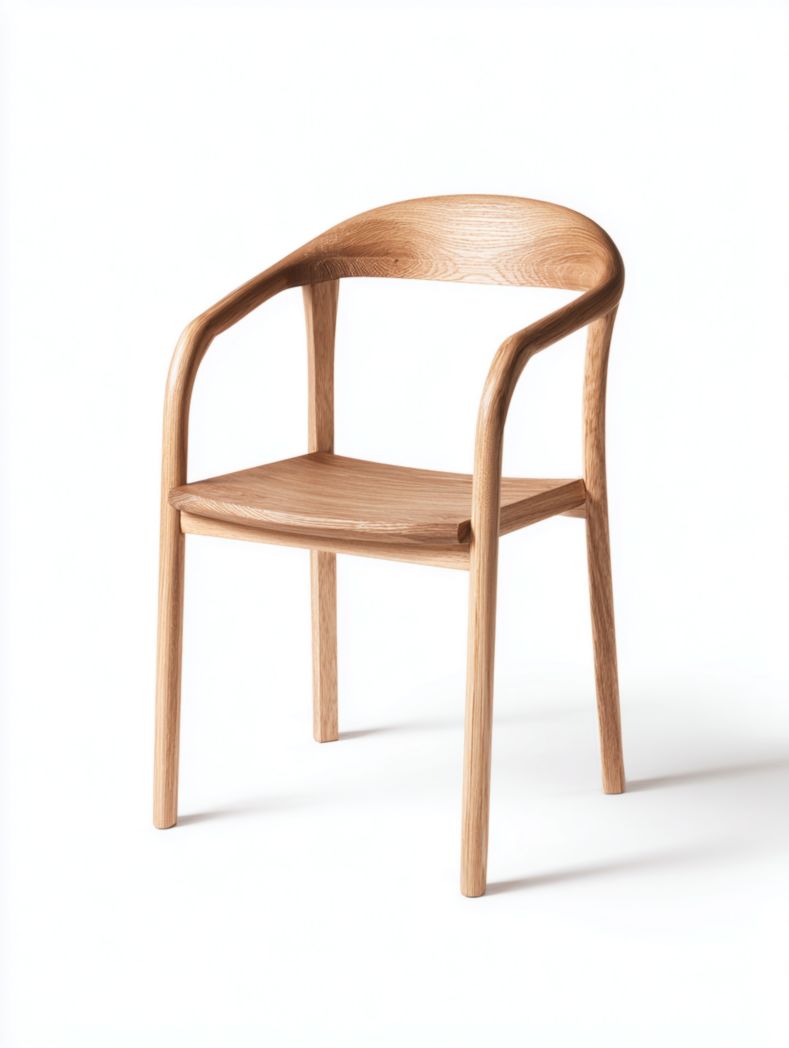 Fauteuil en bois marron clair