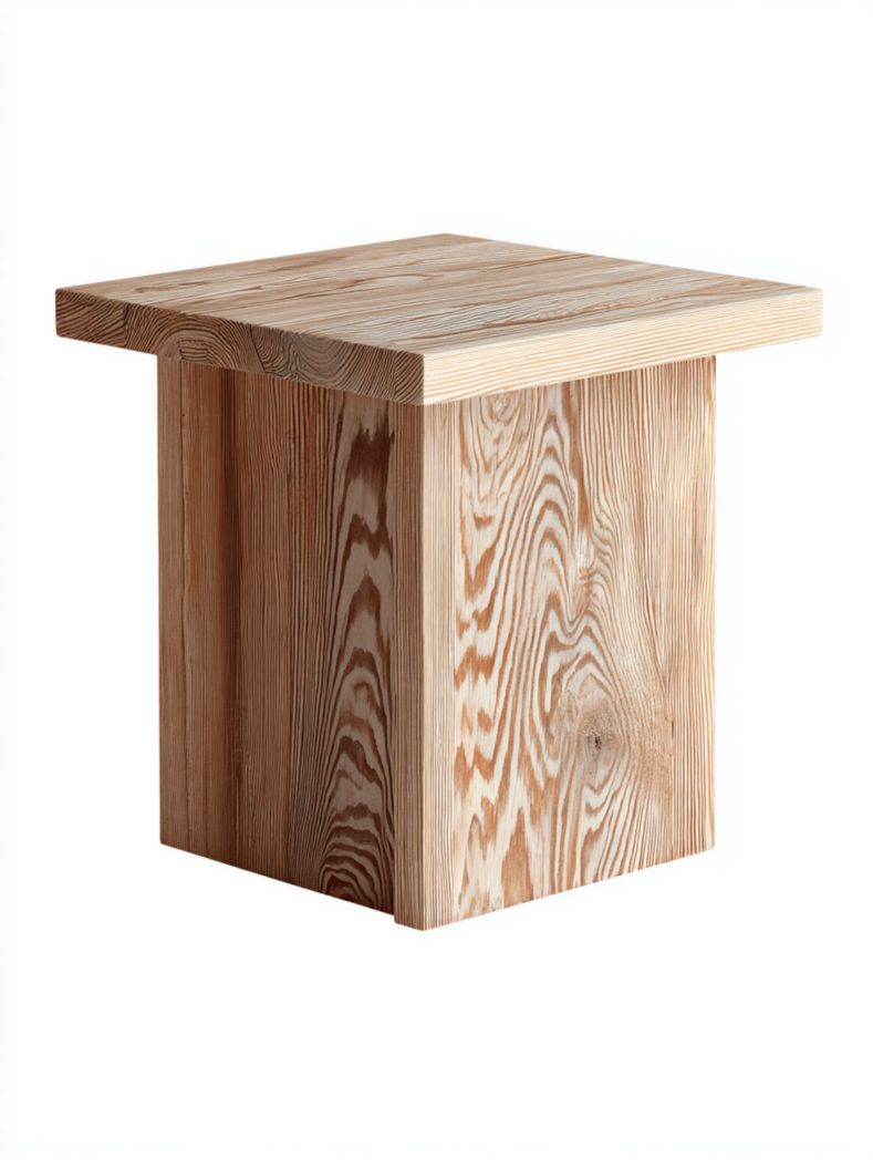 Table d'appoint carrée en bois marron clair