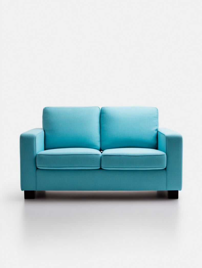 Causeuse en tissu bleu lagon