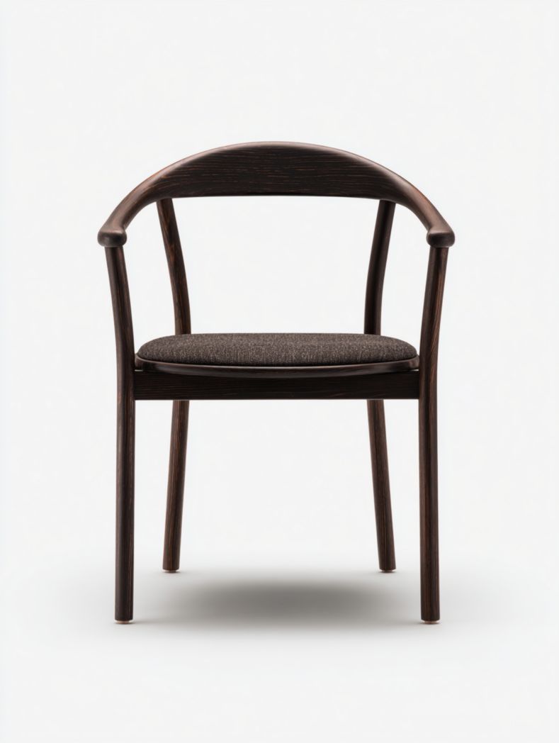 Fauteuil en tissu marron foncé