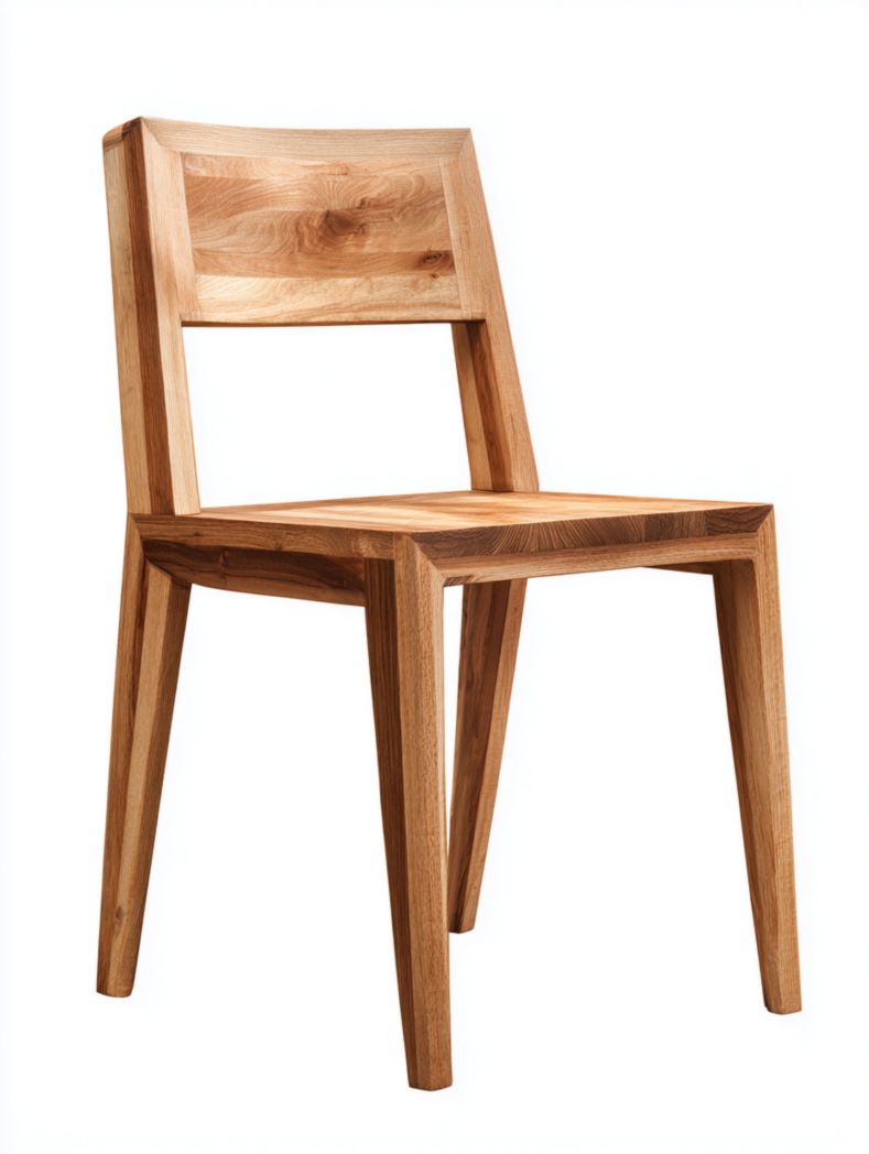 Chaise en bois massif marron clair