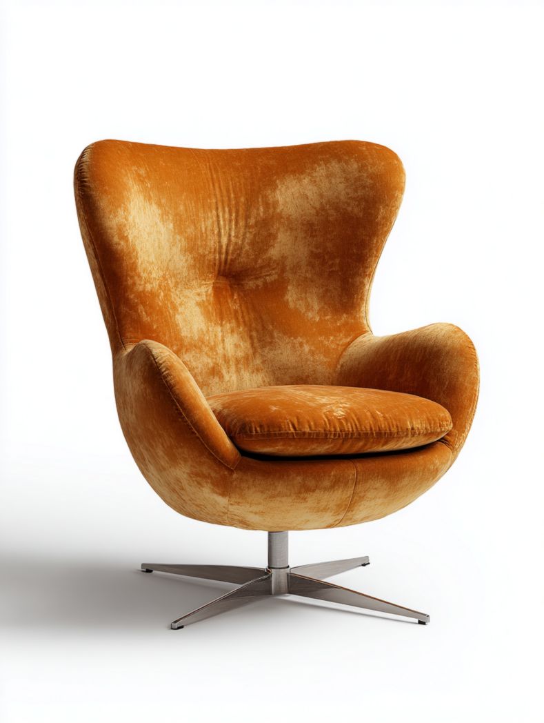 Chaise longue pivotante orange