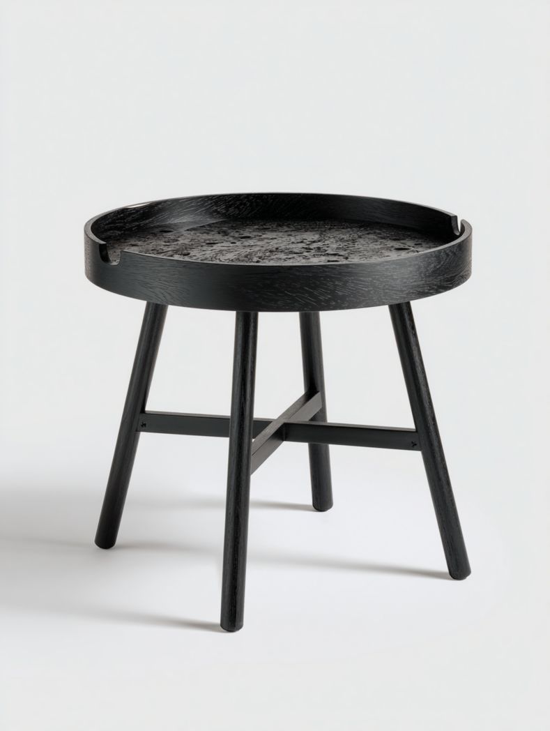 Table d'appoint en bois massif noir