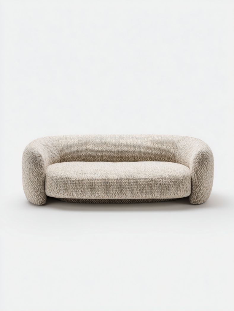 Canapé double en tissu beige clair