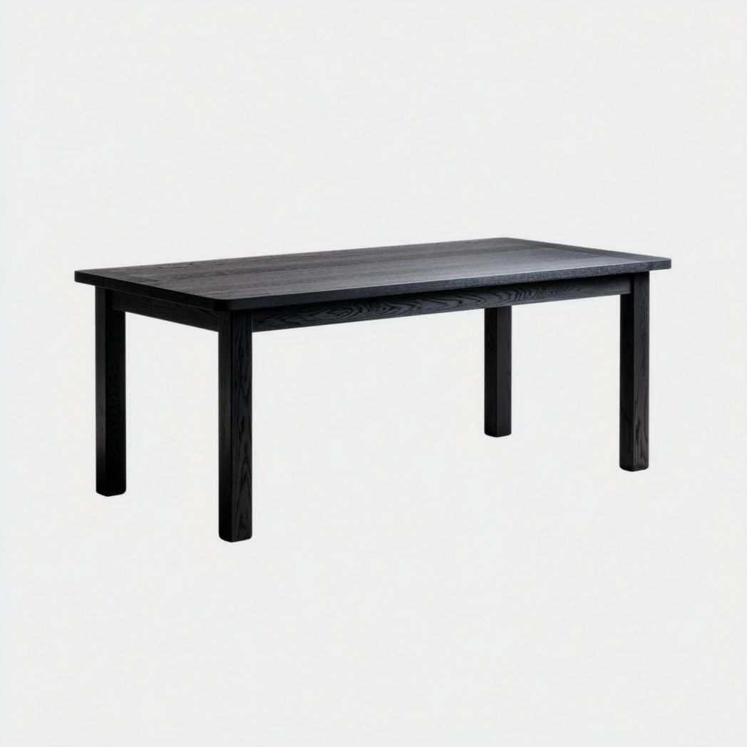 Table à manger rectangulaire en bois massif noir