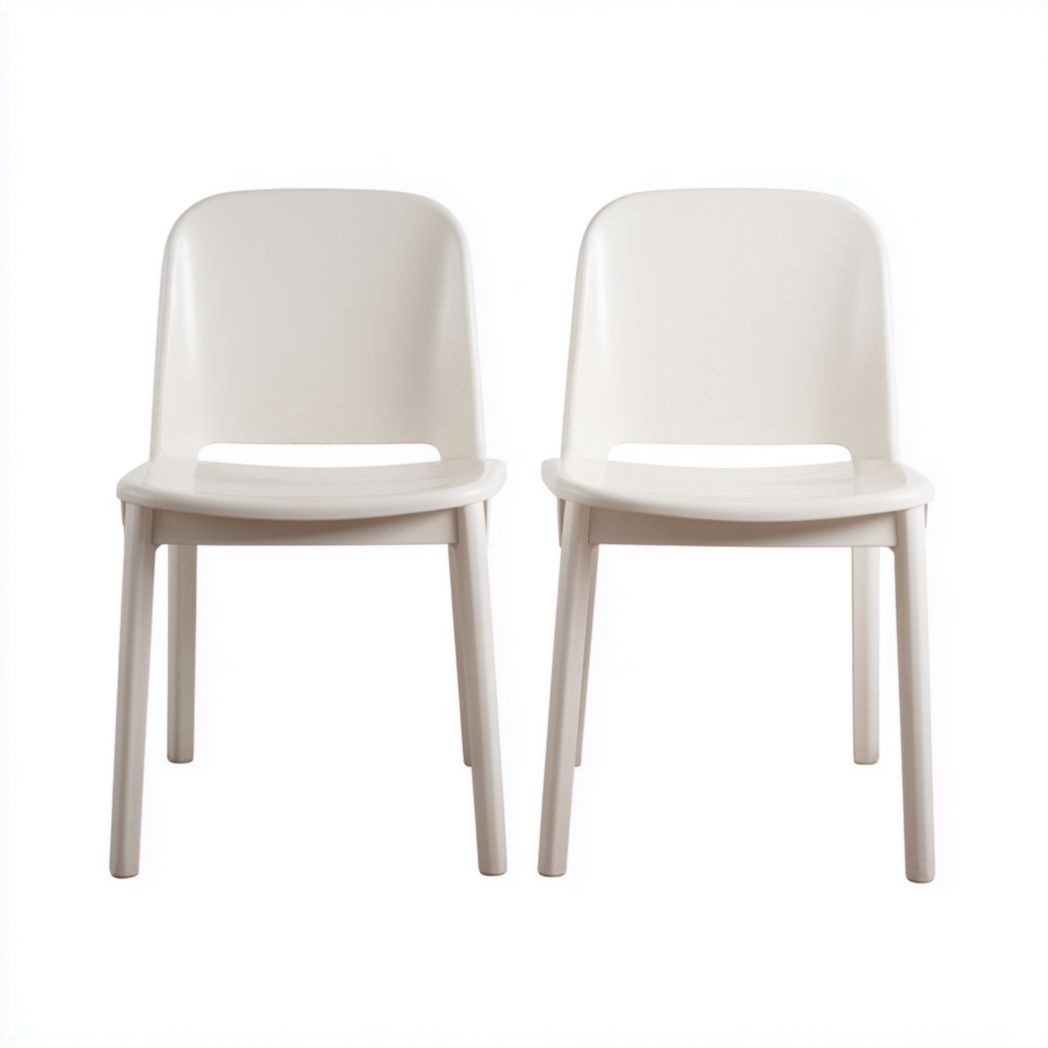 Lot de 2 chaises de jardin blanches en plastique