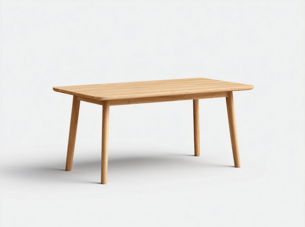 Table à manger en bois massif brun clair