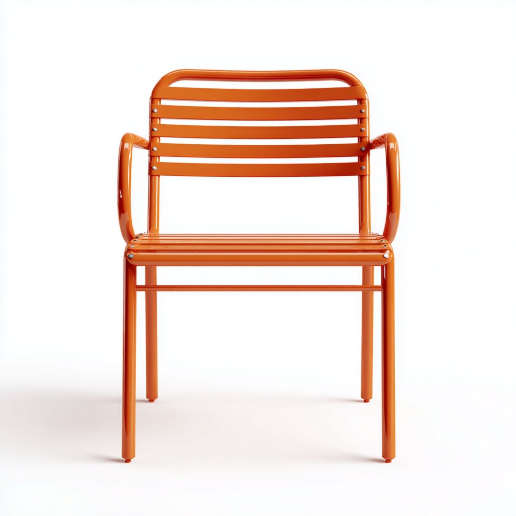 Chaise de jardin en métal orange