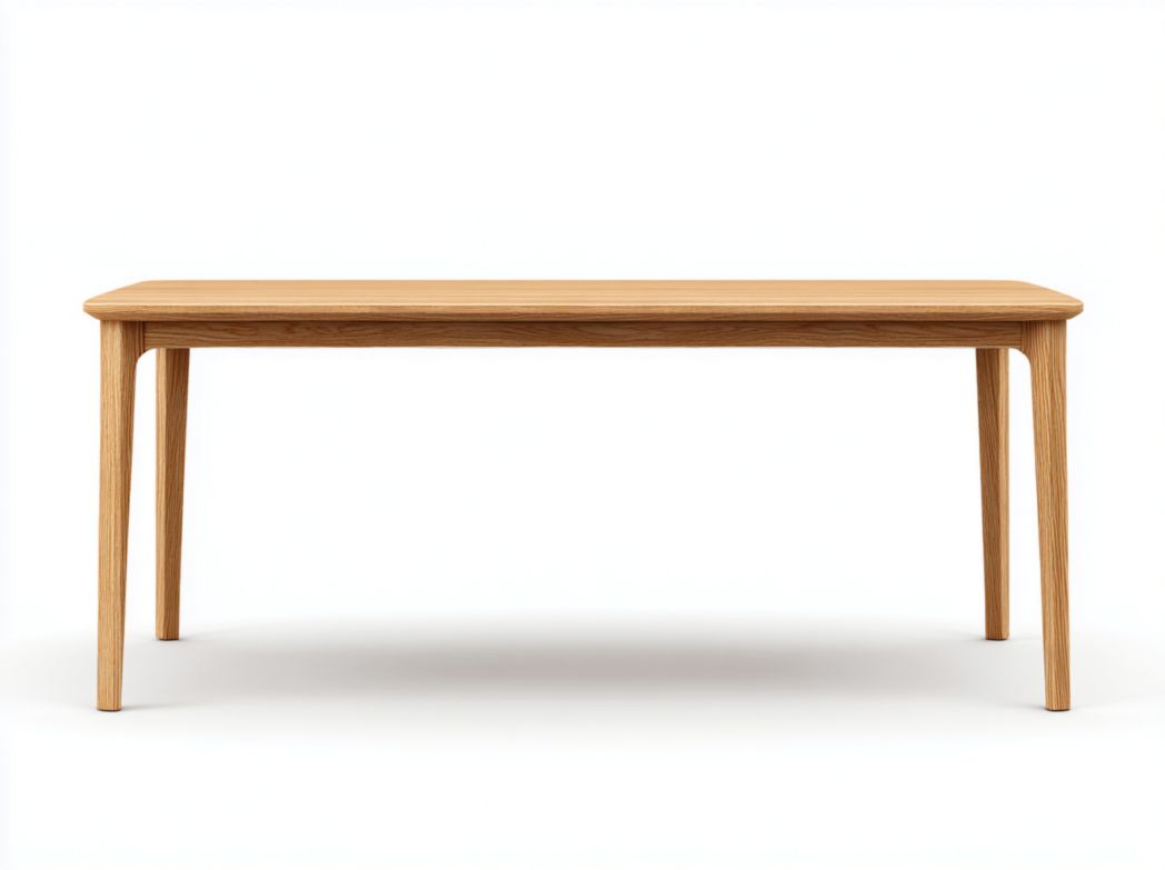 Table à manger rectangulaire brun clair à coins arrondis