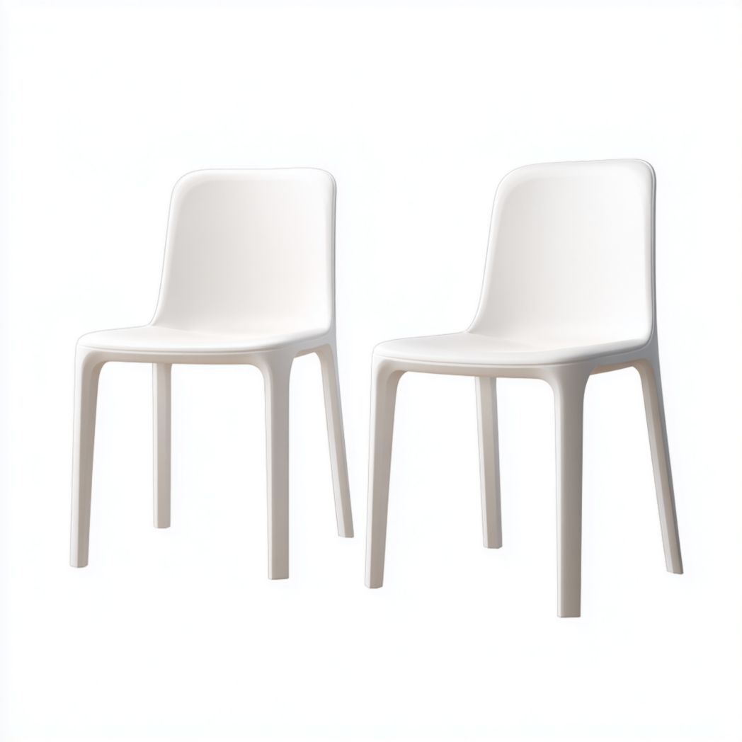 Lot de 2 chaises de jardin en plastique blanc