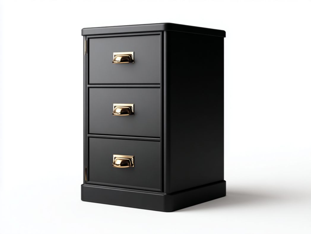 Meuble à chaussures noir à trois compartiments