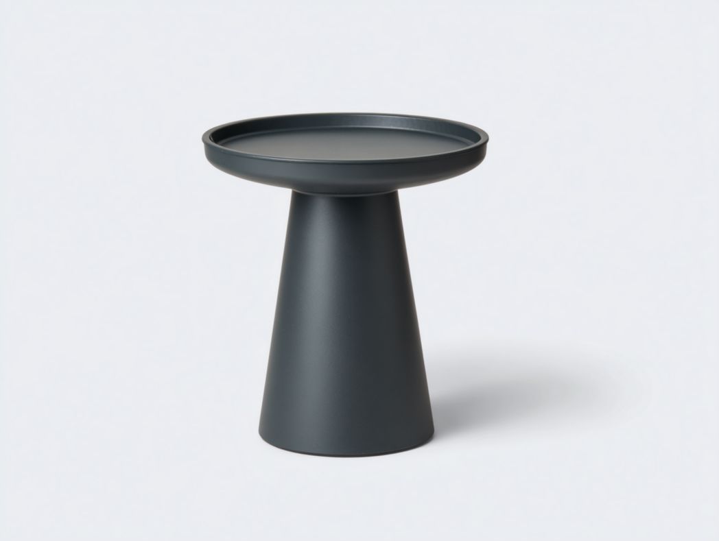 Table d'appoint ronde à base conique gris foncé
