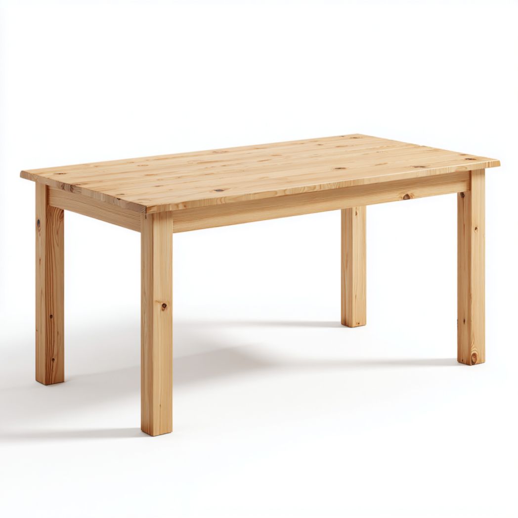 Table de jardin rectangulaire en bois massif brun clair à pieds droits