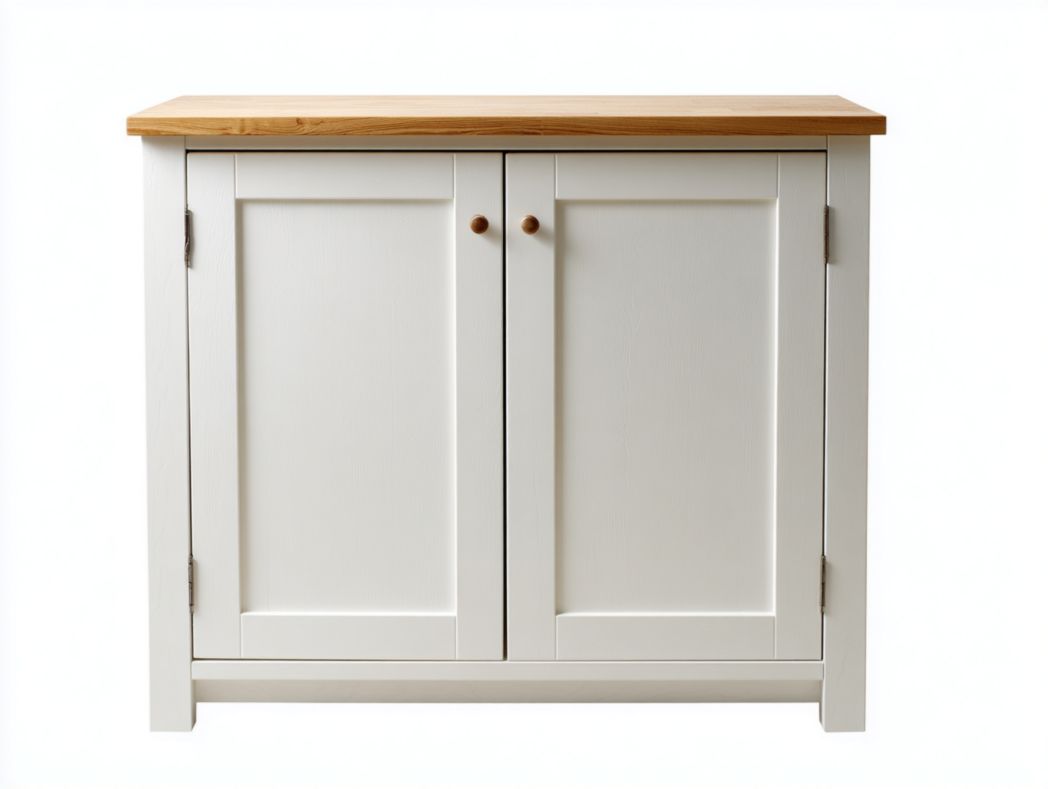 Meuble à chaussures blanc cassé à deux portes