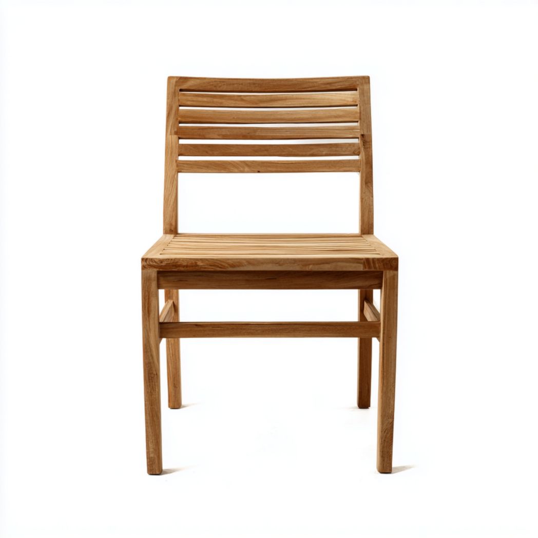 Chaise de jardin en bois massif brun clair