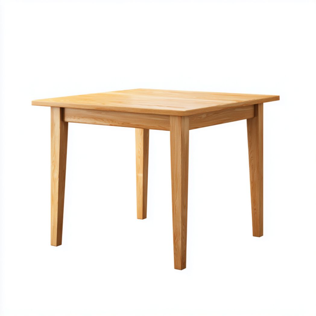 Table de jardin carrée en bois massif marron clair