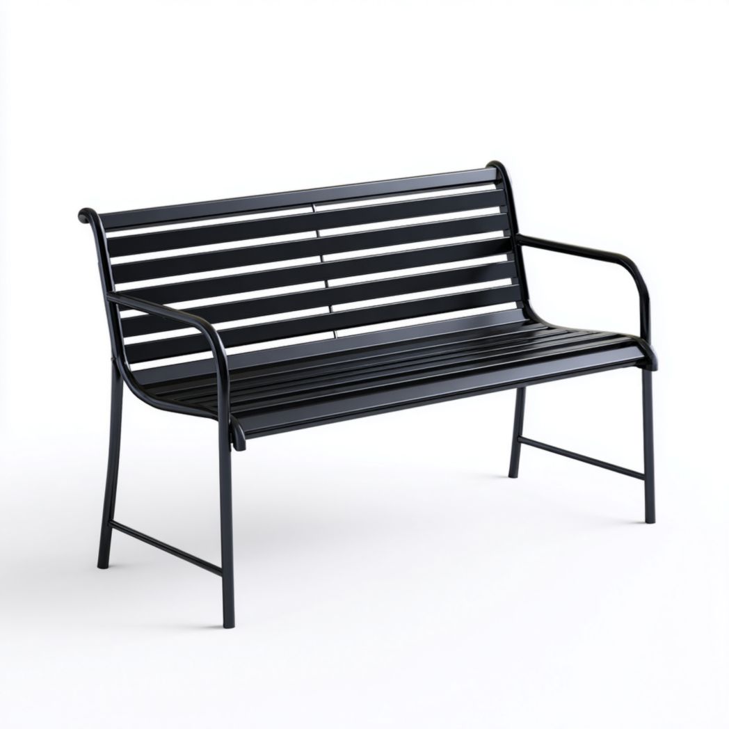 Banc de jardin en métal noir