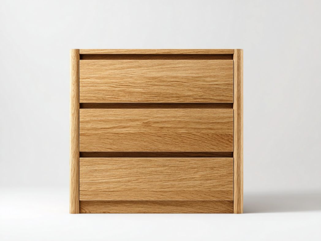 Meuble à chaussures en bois brun clair à trois tiroirs