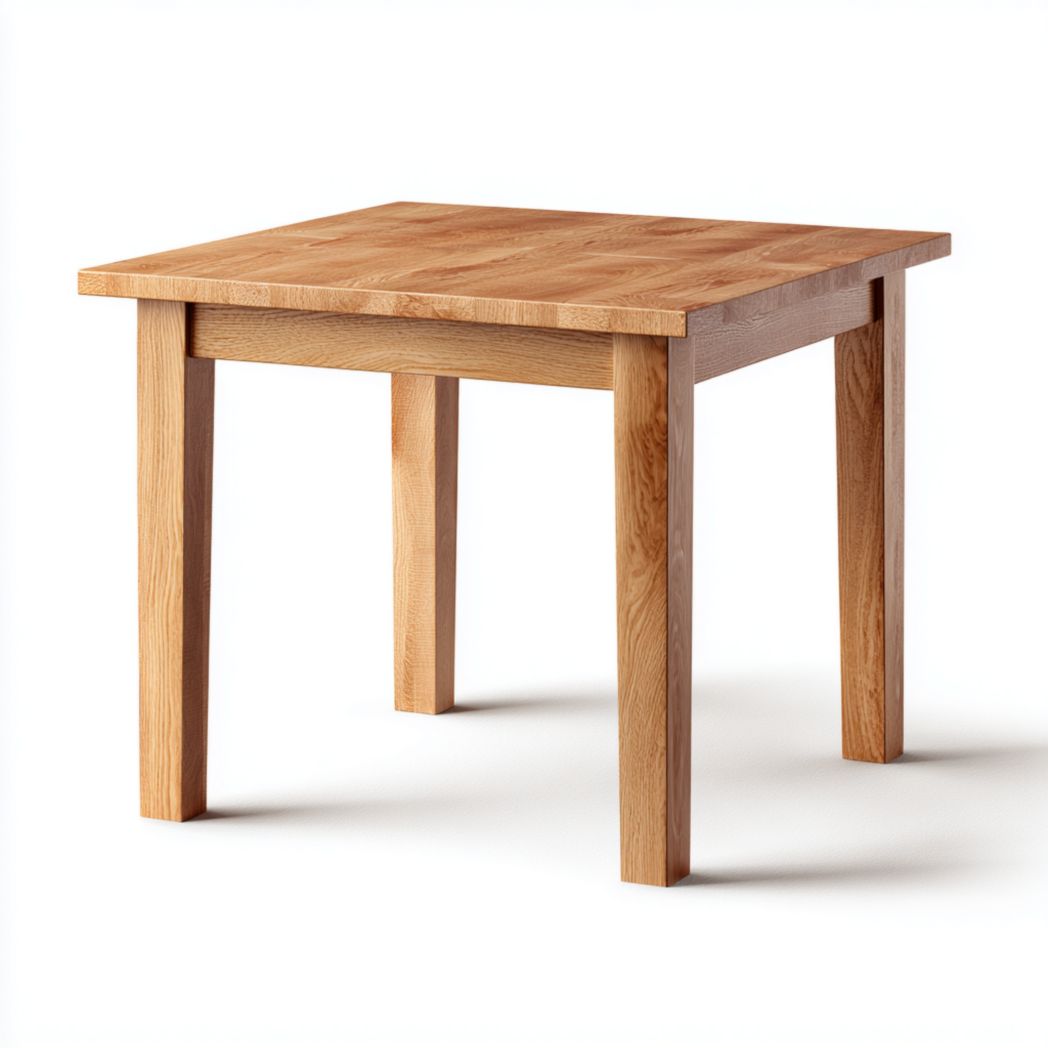 Table de jardin carrée en bois massif brun clair