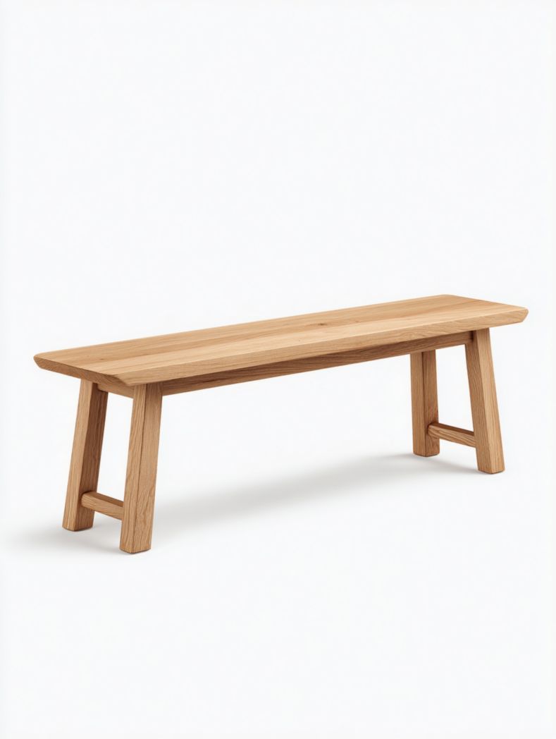 Banc en bois massif couleur brun clair