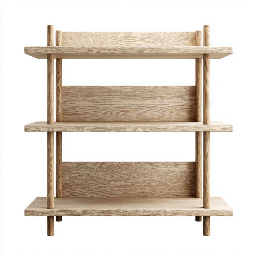 Étagère en bois massif à trois niveaux