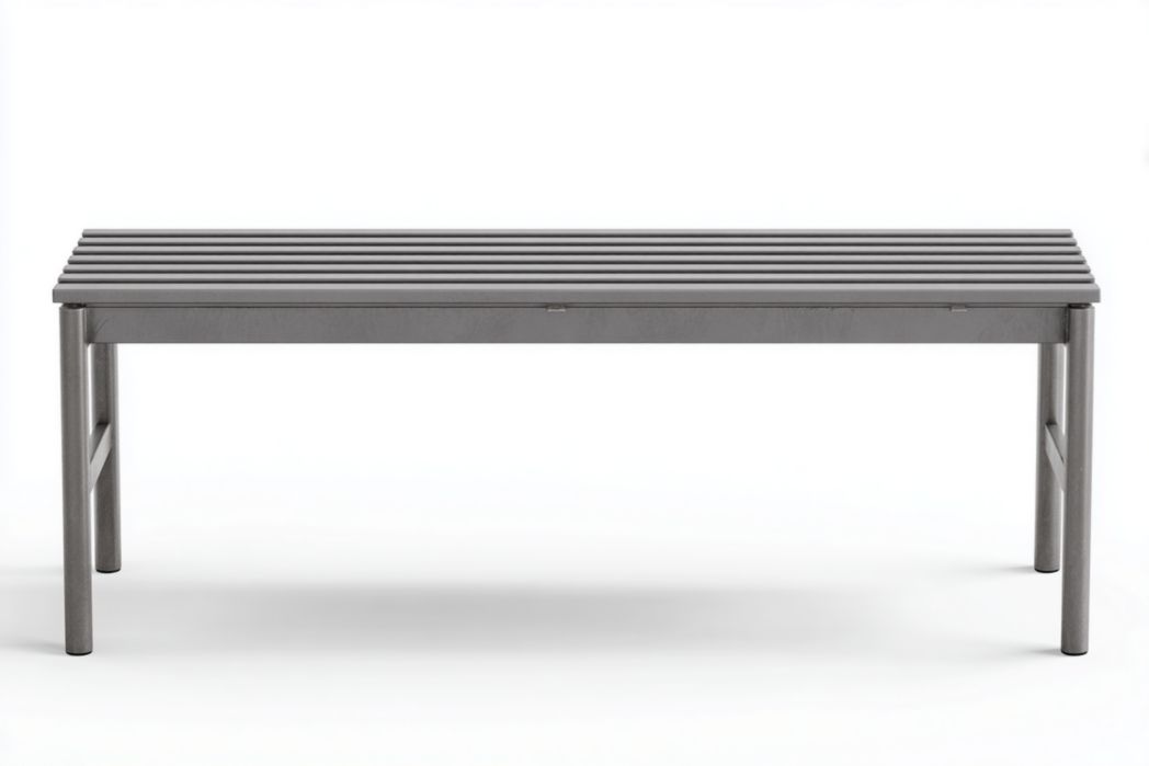 Banc en métal gris sans dossier 2 places