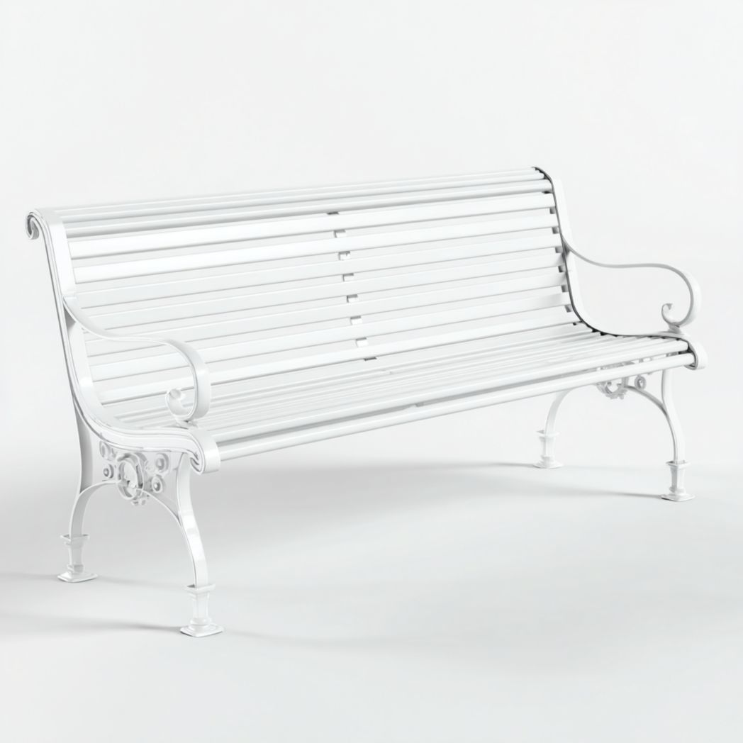 Banc de jardin en métal blanc 3 places