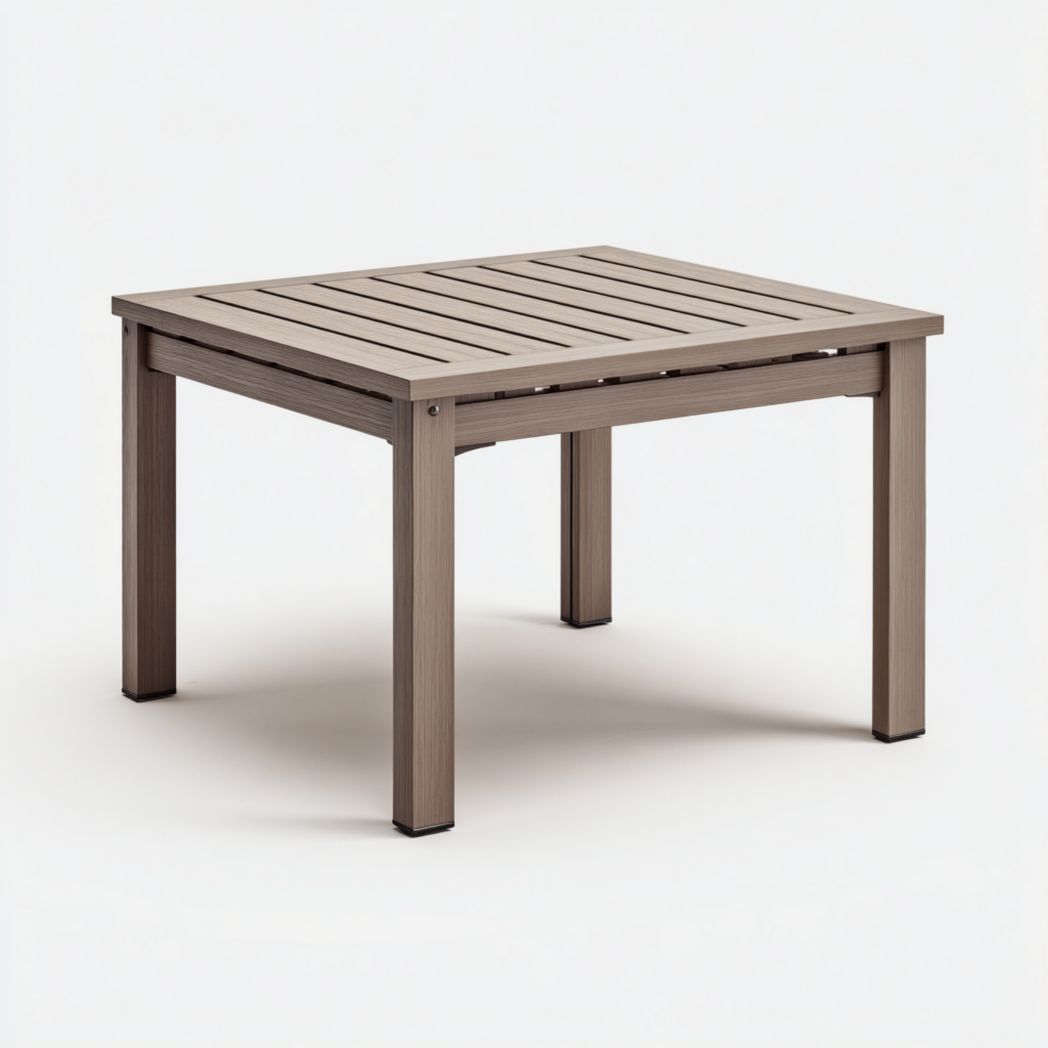 Table de jardin carrée en bois marron