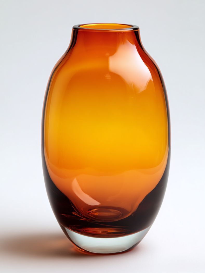 Vase en verre ambré