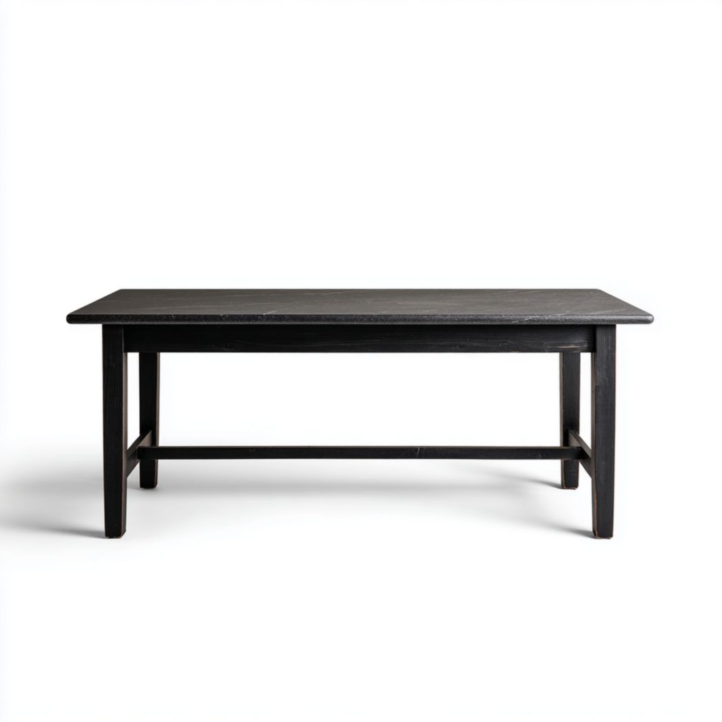 Table à manger rectangulaire en bois massif couleur noire