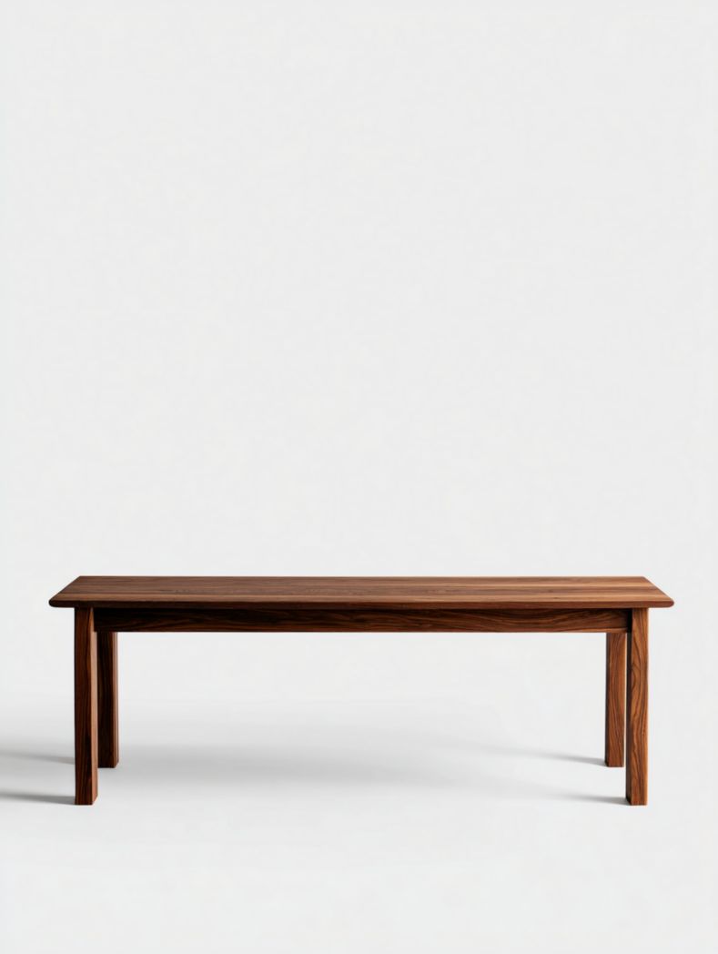 Banc en bois massif brun foncé