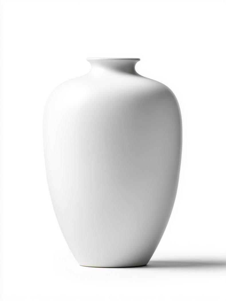 Vase en céramique blanche au design arrondi