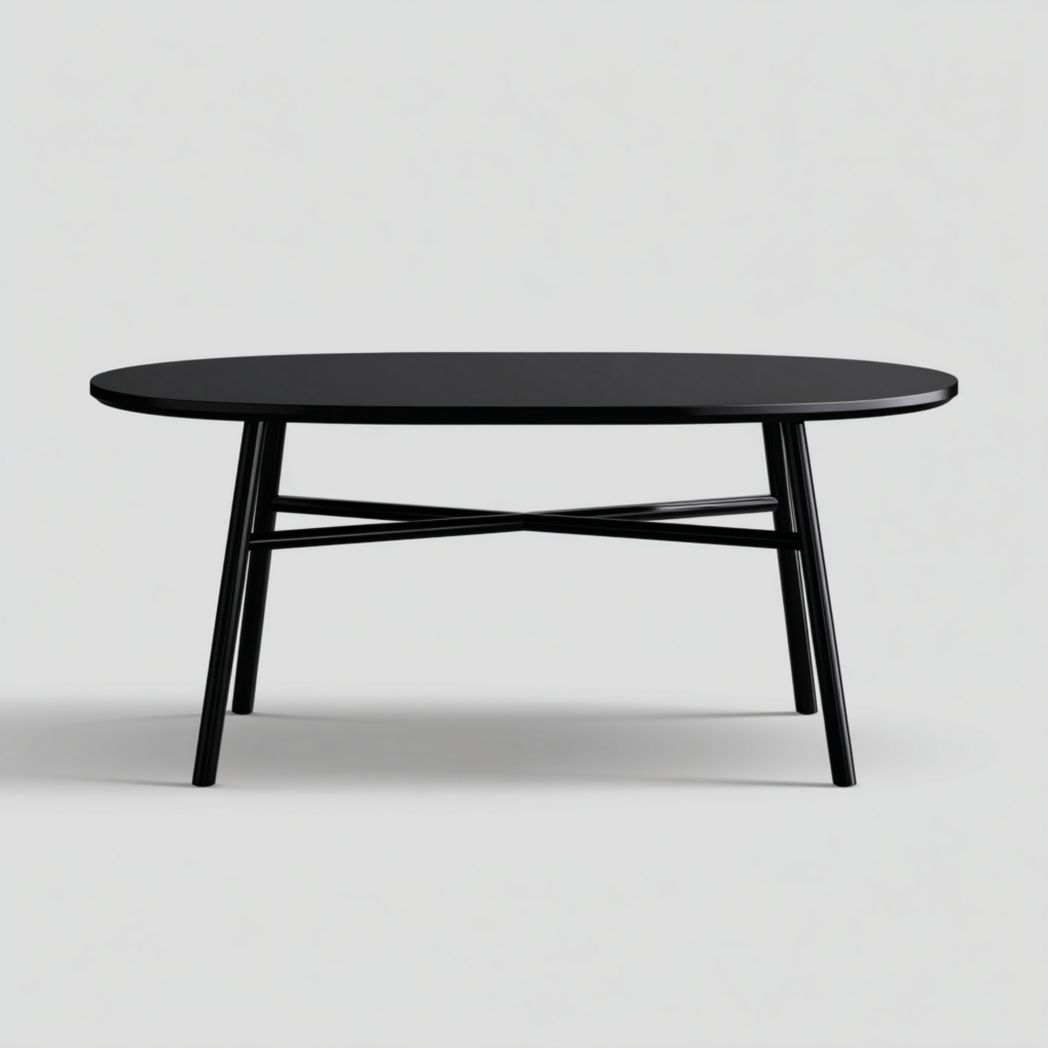 Table de jardin ovale noire