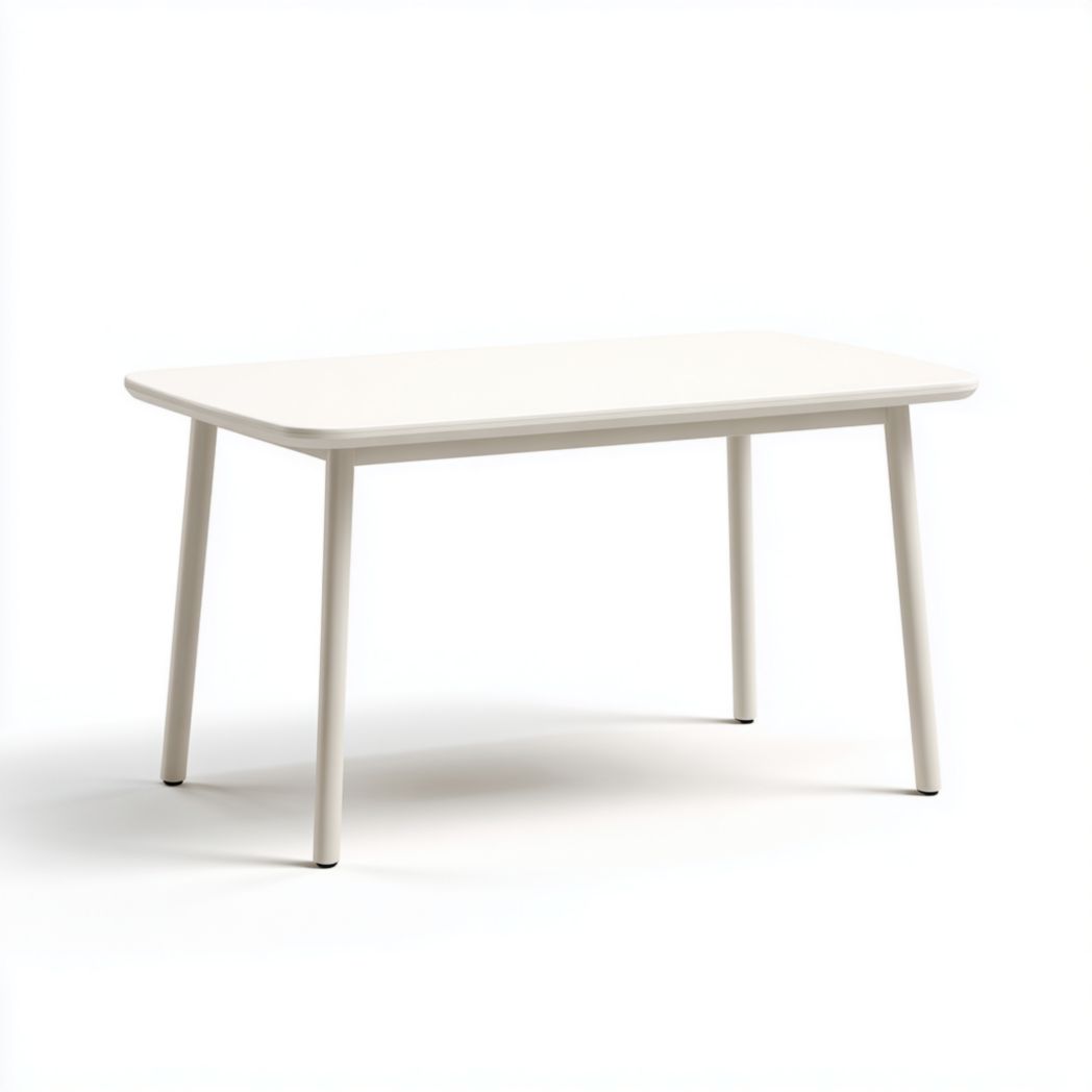 Table rectangulaire blanche en bois