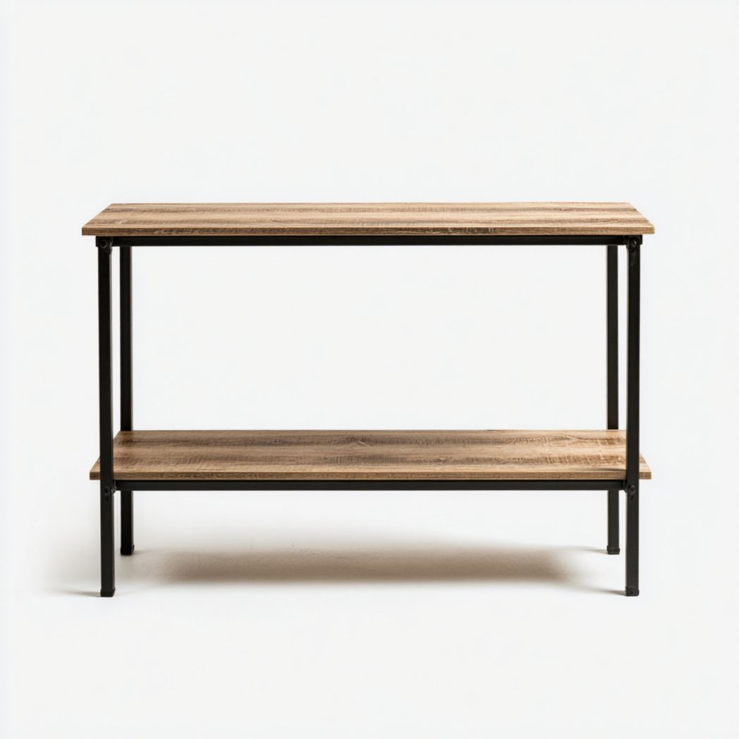 Console double marron clair avec cadre noir