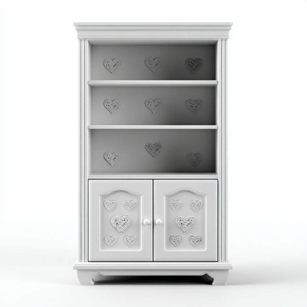 Bibliothèque avec portes et motifs décoratifs