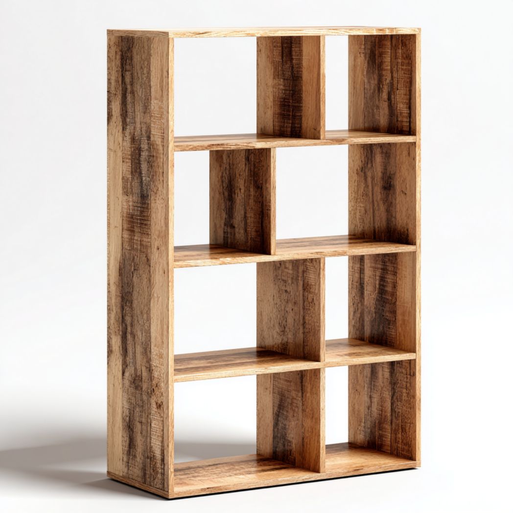 Étagère en bois à compartiments multiples