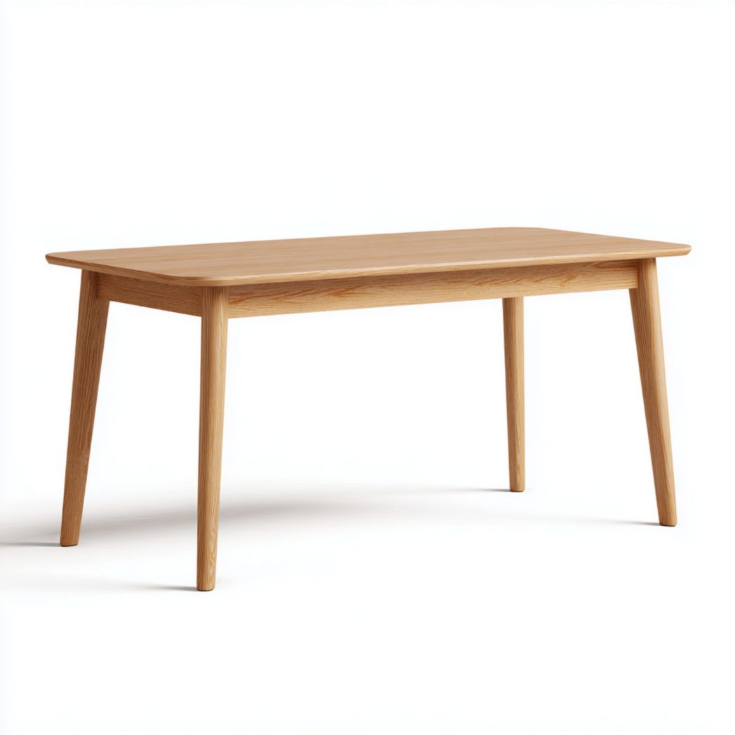 Table à manger rectangulaire en bois massif couleur marron clair