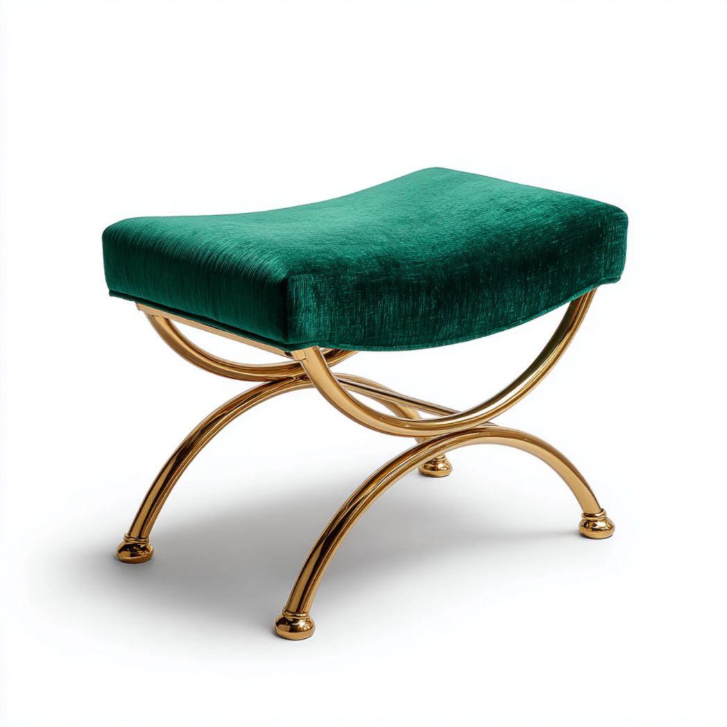 Tabouret courbé vert