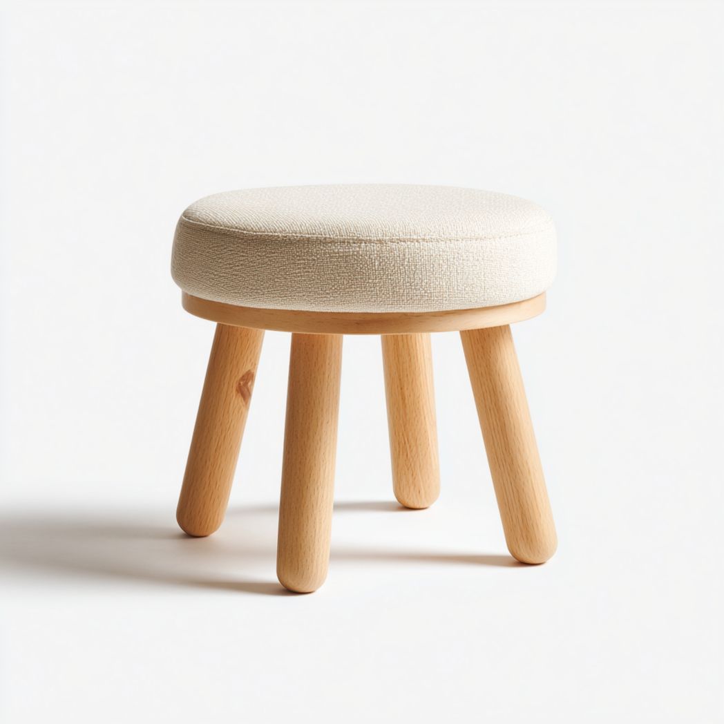 Tabouret rond beige clair
