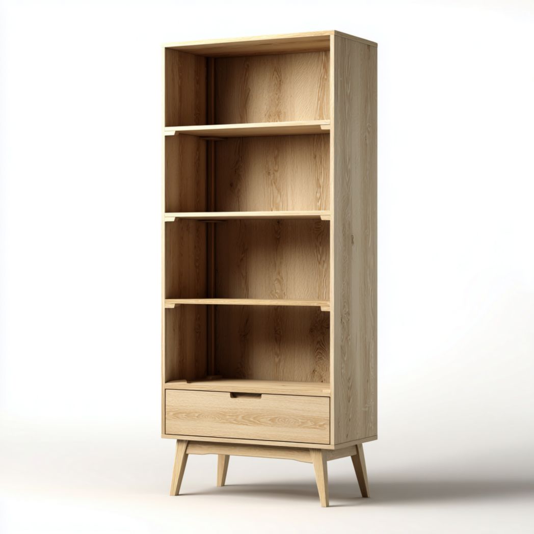 Bibliothèque en bois avec tiroir de rangement