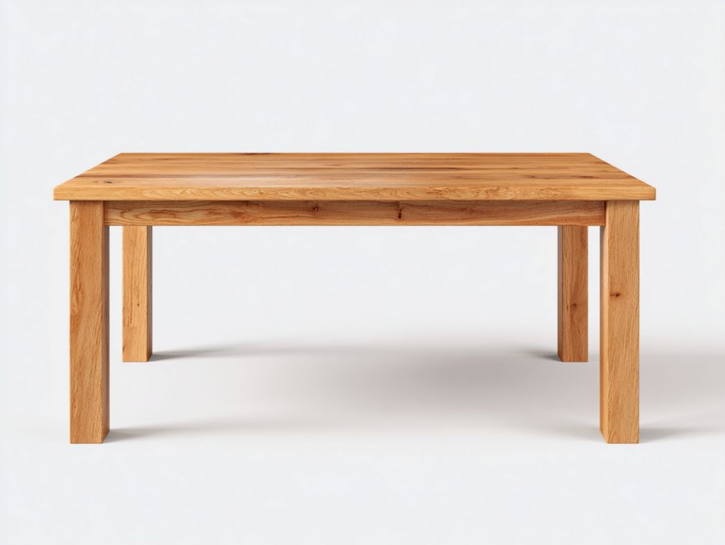 Table à manger rectangulaire en chêne massif – Finition brun clair